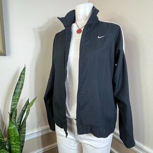 Nike Lightweight Black & White Windbreaker Side Slit Pockets Small 4-6
